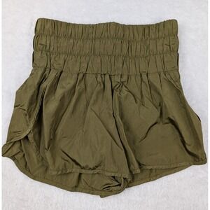 FP Free People‎ Movement Shorts Size Small Green Lined Ruffle High Waist